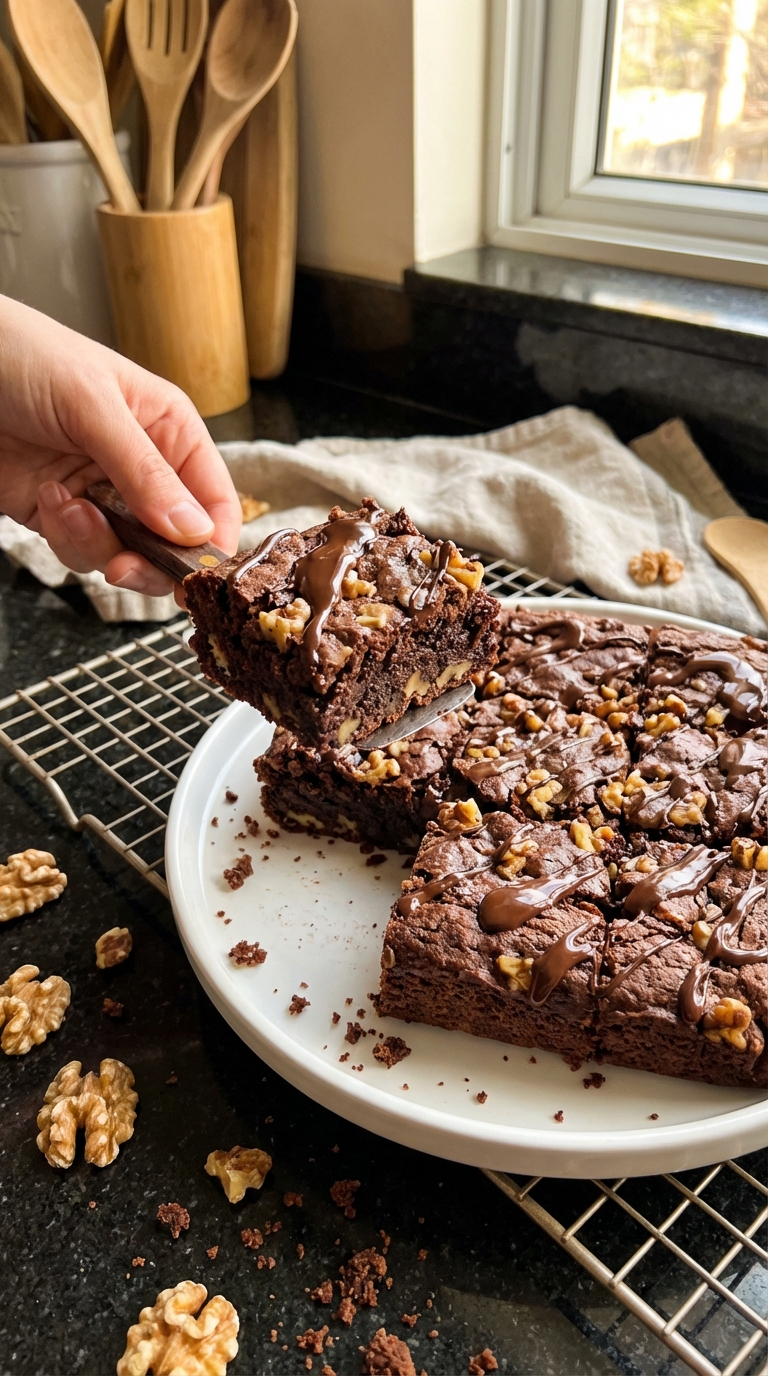 Nutty Chocolate Sourdough Brownies
