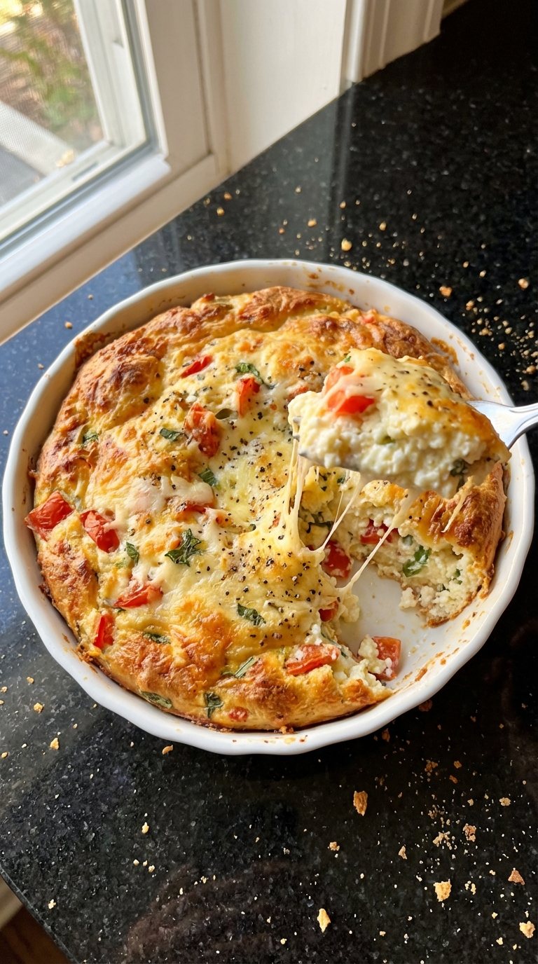Cottage Cheese Bagel Breakfast Bake