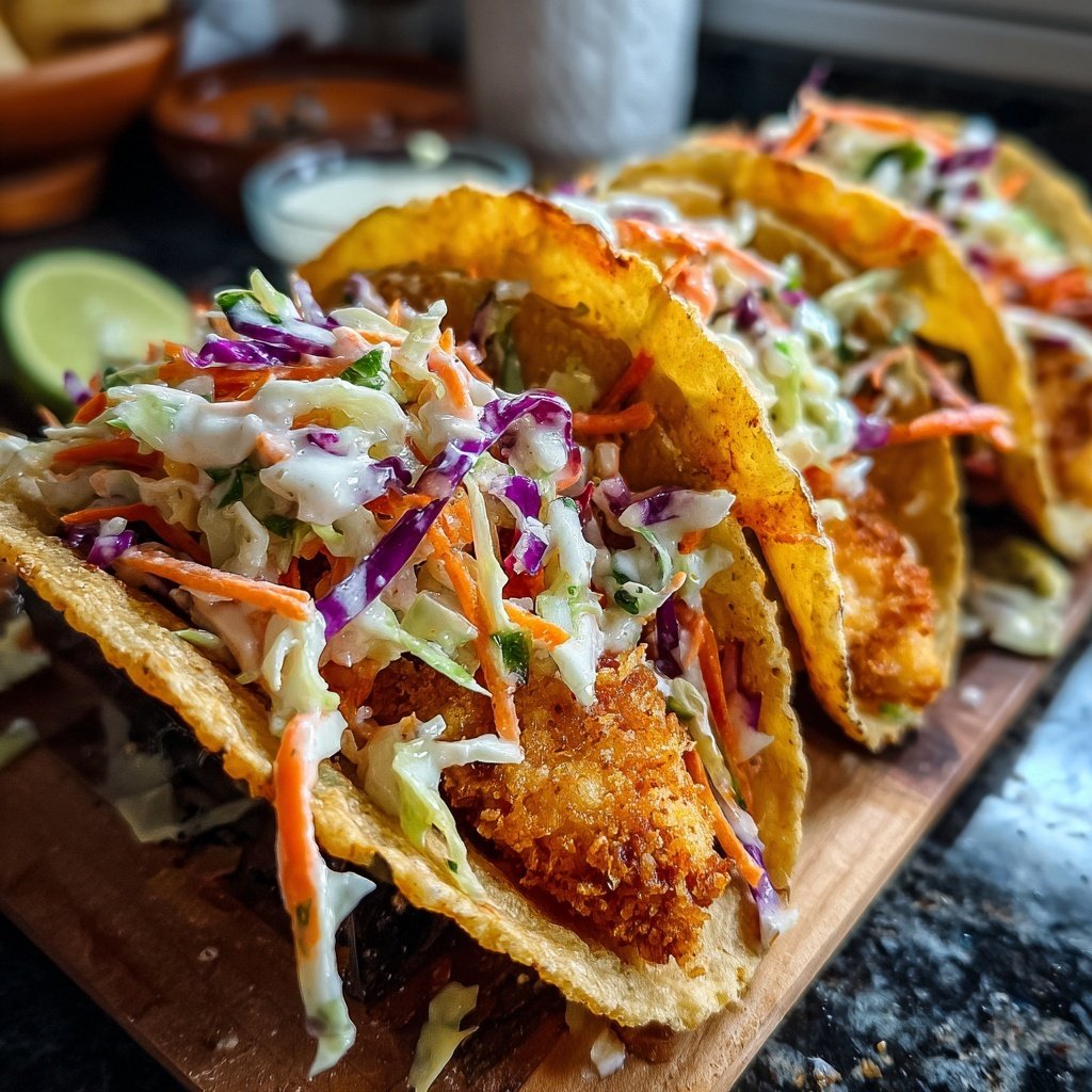 Fish Tacos with Lime Crema