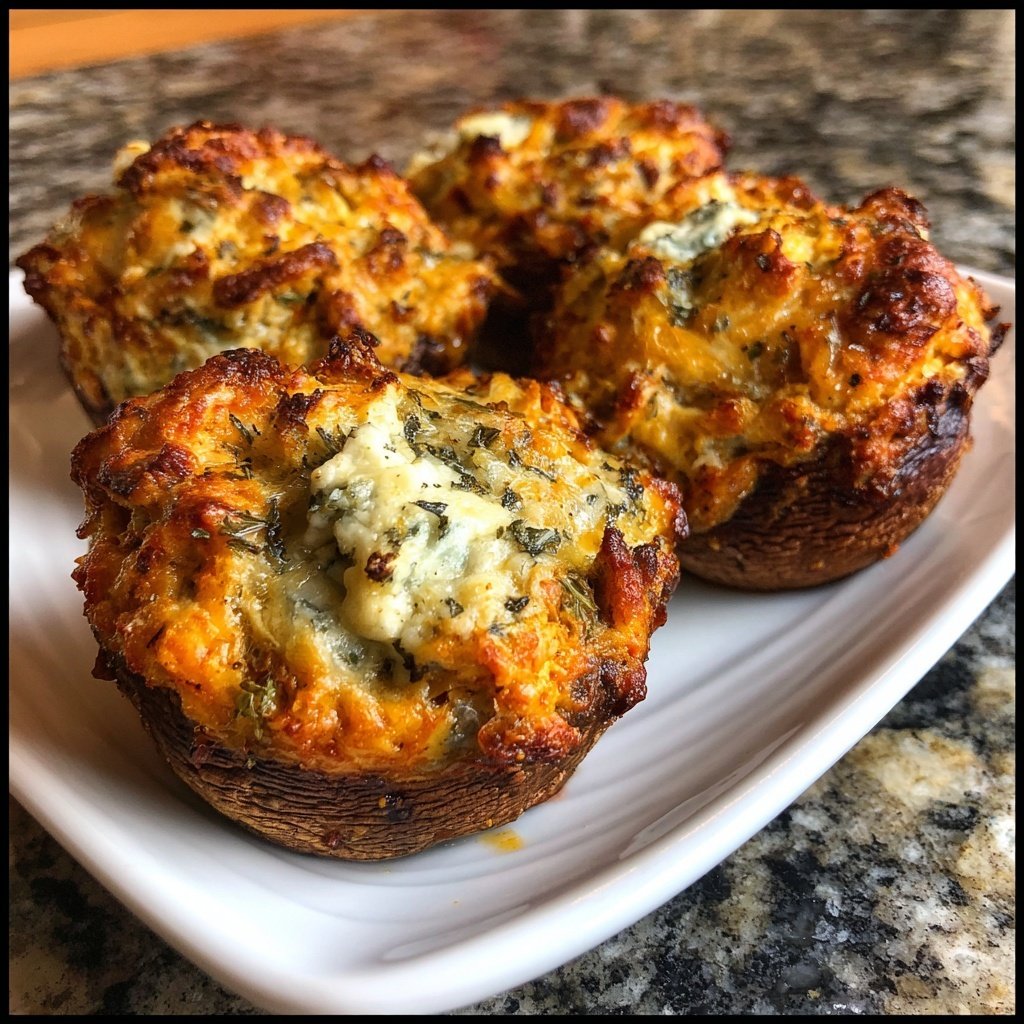 Buffalo-Stuffed Mushrooms