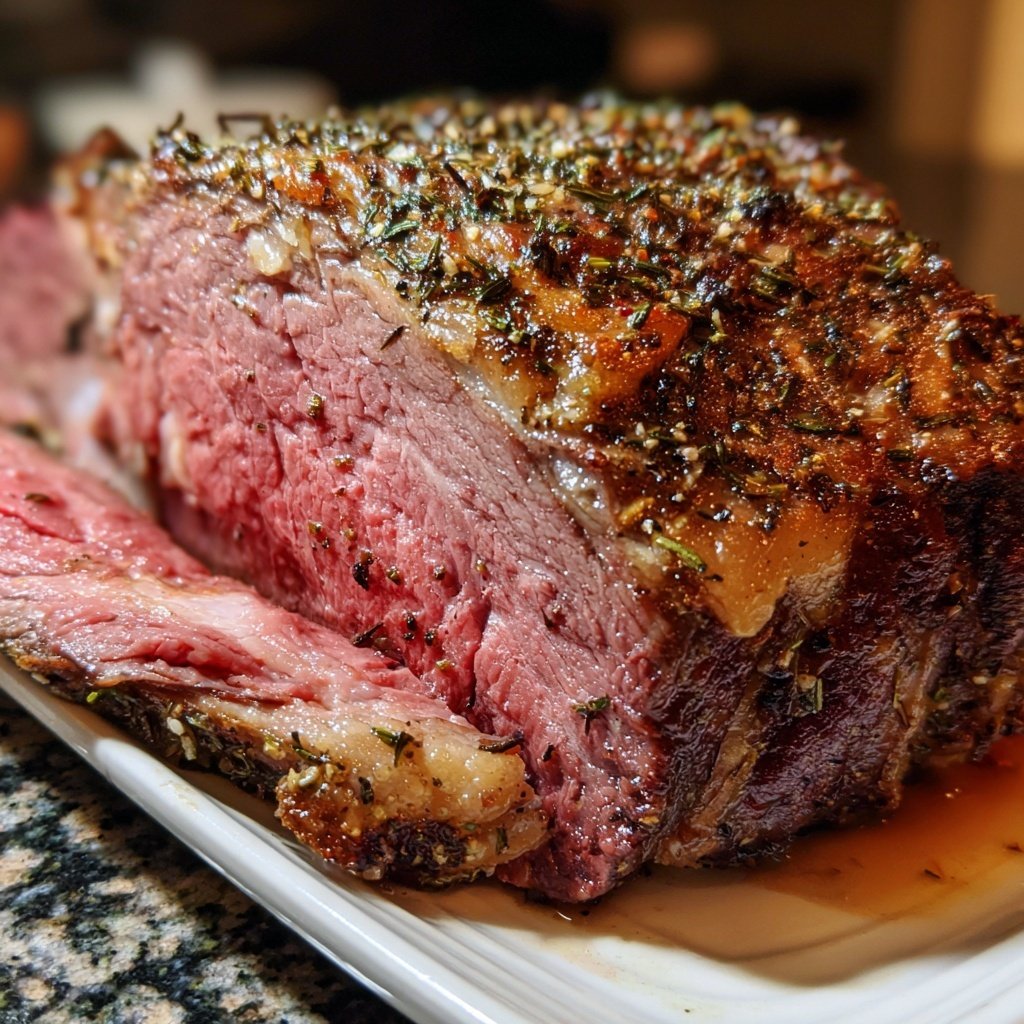 Prime Rib with Garlic Herb Crust