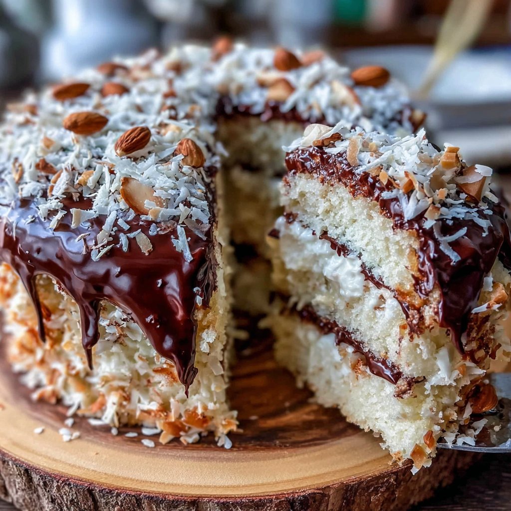 Almond Joy Spring Cake