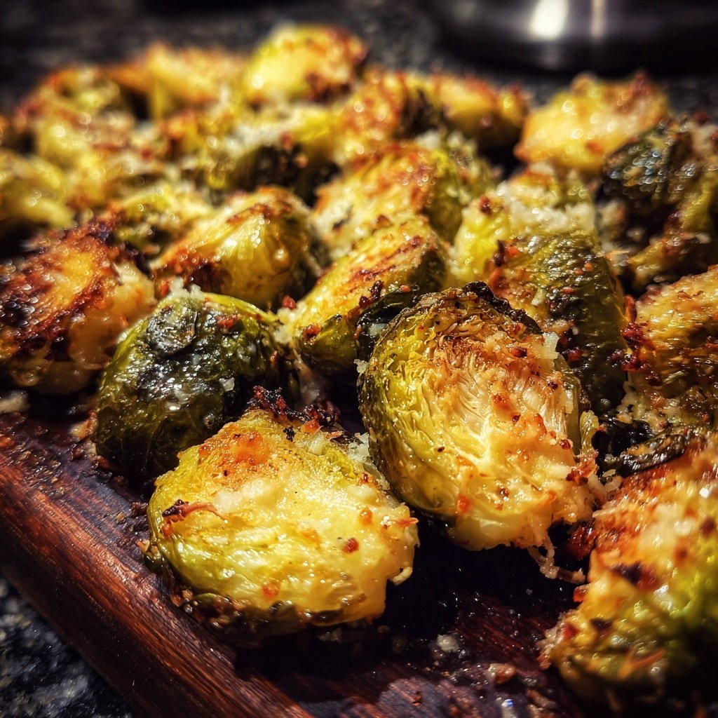Roasted Garlic Parmesan Brussels Sprouts