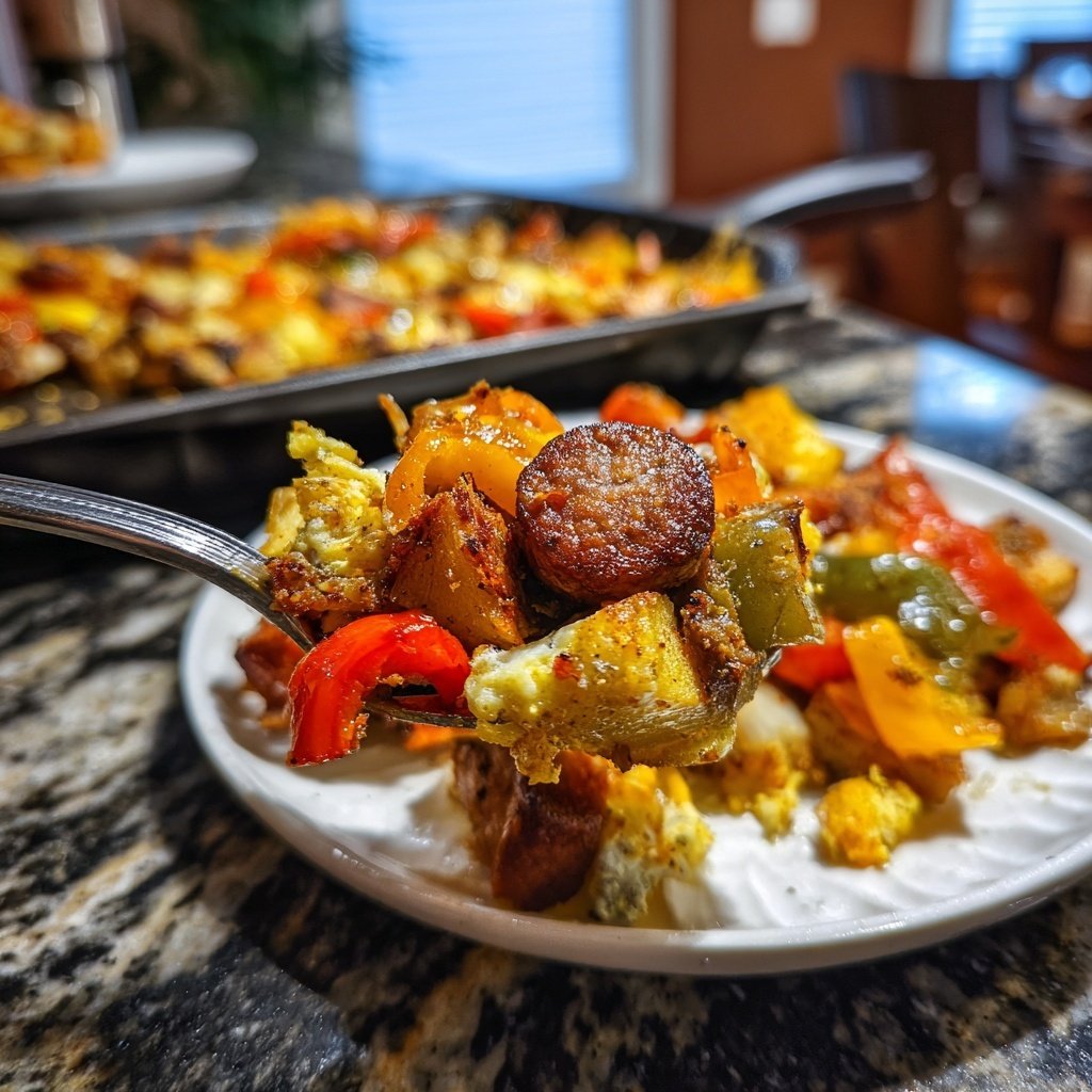 Sheet-Pan Breakfast Hash with Sausage and Veggies