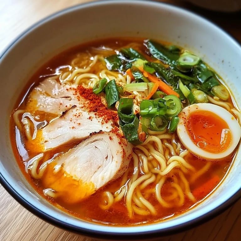 Spicy Chicken Ramen Noodle Soup