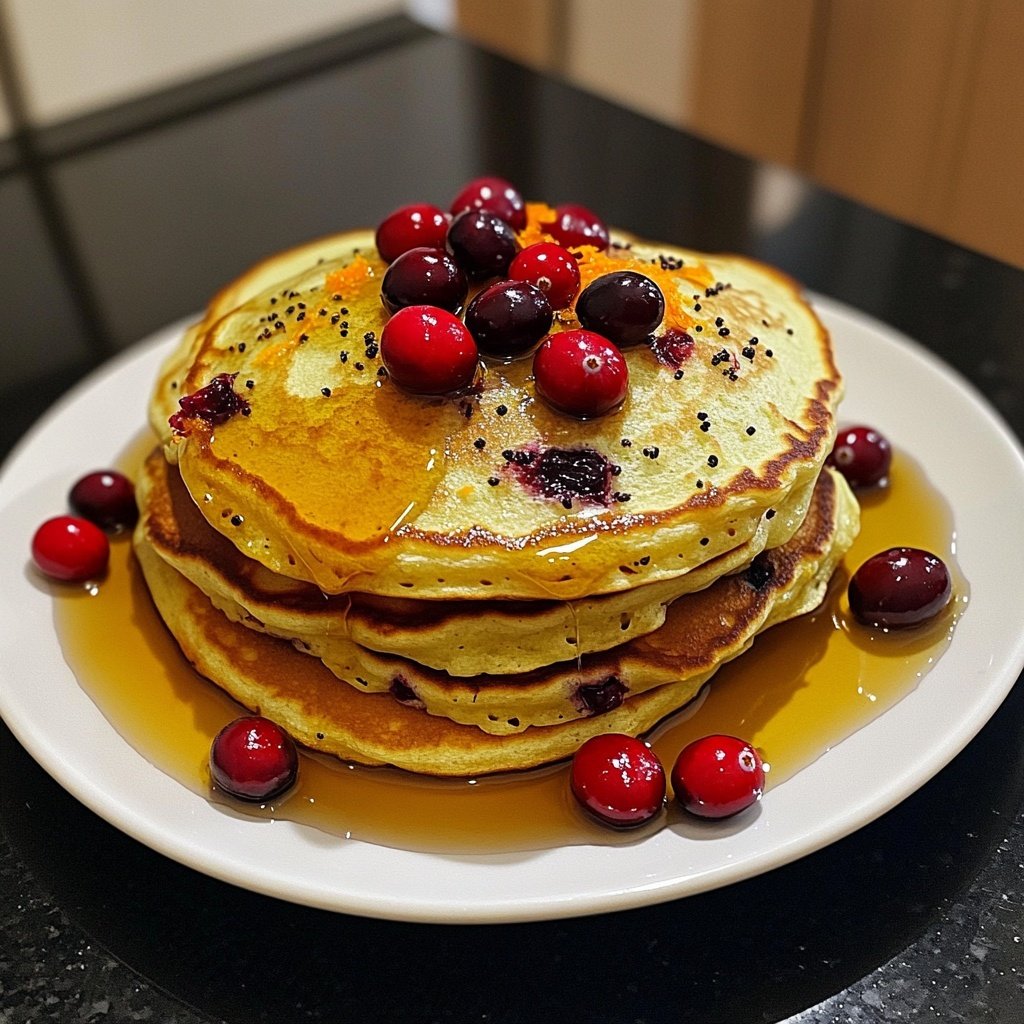 Fluffy Cranberry Orange Pancakes