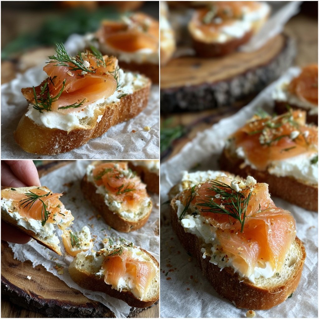 Smoked Salmon Dill Crostini