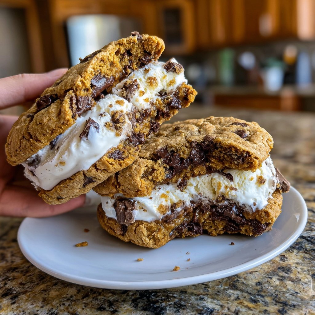 Chocolate Chip Cookie Ice Cream Sandwiches