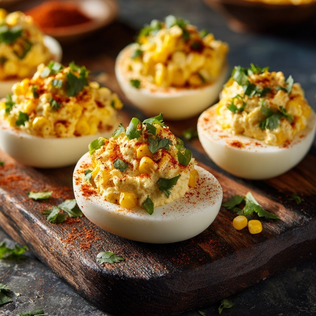Mexican Street Corn Deviled Eggs