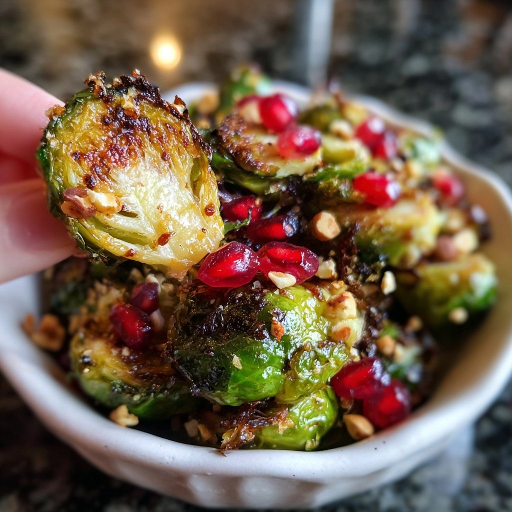 Brussels Sprouts with Pomegranate Hazelnuts